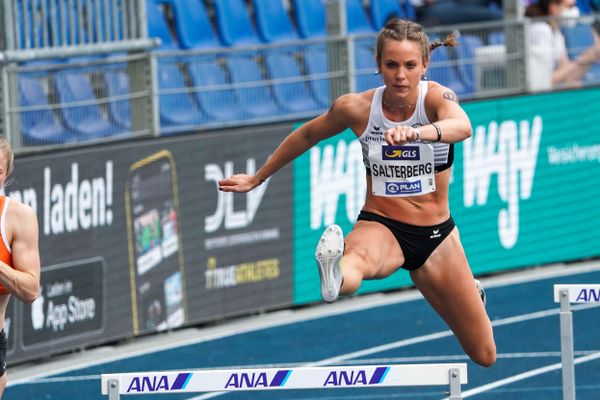 Christine Salterberg (LT DSHS Koeln) im 400m Huerden Vorlauf am 05.06.2021 waehrend den deutschen Leichtathletik-Meisterschaften 2021 im Eintracht-Stadion in Braunschweig