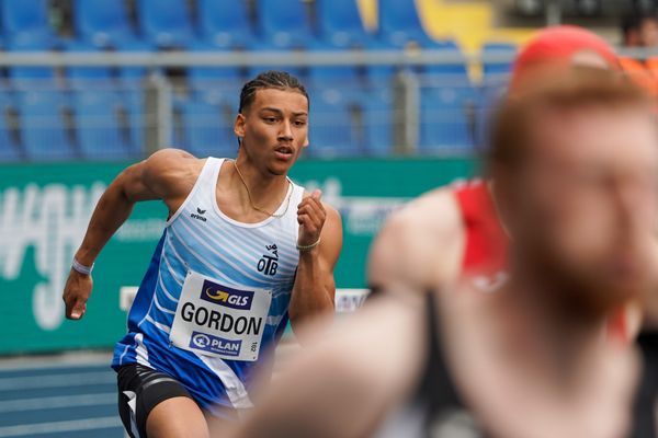 Jordan Gordon (OTB Osnabrueck) im Vorlauf ueber 400m Huerden am 05.06.2021 waehrend den deutschen Leichtathletik-Meisterschaften 2021 im Eintracht-Stadion in Braunschweig