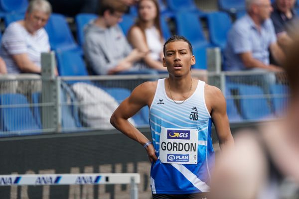 Jordan Gordon (OTB Osnabrueck) im Vorlauf ueber 400m Huerden am 05.06.2021 waehrend den deutschen Leichtathletik-Meisterschaften 2021 im Eintracht-Stadion in Braunschweig