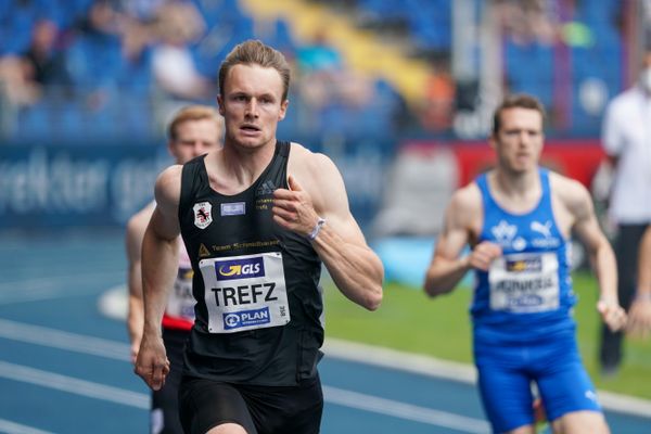 Johannes Trefz (TSV Graefelfing) im 400m Vorlauf am 05.06.2021 waehrend den deutschen Leichtathletik-Meisterschaften 2021 im Eintracht-Stadion in Braunschweig