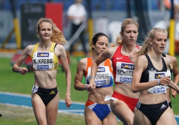 Xenia Krebs (VfL Loeningen) im 800m Vorlauf am 05.06.2021 waehrend den deutschen Leichtathletik-Meisterschaften 2021 im Eintracht-Stadion in Braunschweig