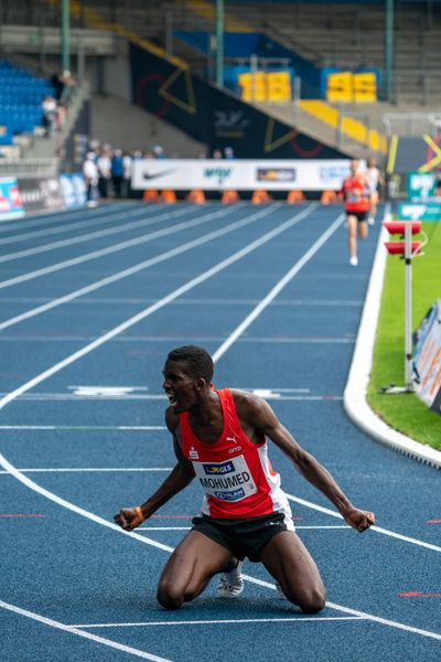 Mohamed Mohumed (LG Olympia Dortmund) am 05.06.2021 waehrend den deutschen Leichtathletik-Meisterschaften 2021 im Eintracht-Stadion in Braunschweig