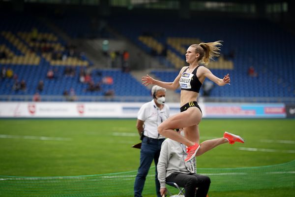 Merle Homeier (LG Goettingen) am 06.06.2021 waehrend den deutschen Leichtathletik-Meisterschaften 2021 im Eintracht-Stadion in Braunschweig