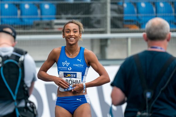 Djamila Boehm (TV Wattenscheid 01) am 06.06.2021 waehrend den deutschen Leichtathletik-Meisterschaften 2021 im Eintracht-Stadion in Braunschweig