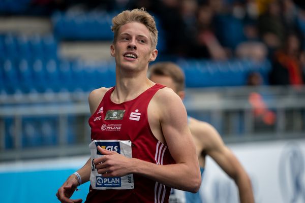 Manuel Sanders (LG Olympia Dortmund) gewinnt die 400m am 06.06.2021 waehrend den deutschen Leichtathletik-Meisterschaften 2021 im Eintracht-Stadion in Braunschweig