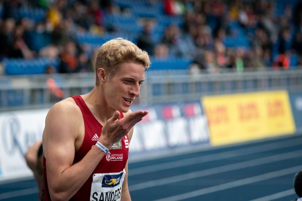 Manuel Sanders (LG Olympia Dortmund) gewinnt die 400m am 06.06.2021 waehrend den deutschen Leichtathletik-Meisterschaften 2021 im Eintracht-Stadion in Braunschweig