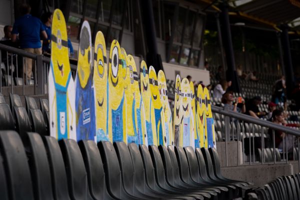 Pappfiguren im Publikum am 18.06.2021 waehrend den NLV + BLV Landesmeisterschaften im Jahnstadion in Göttingen