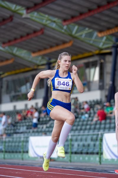 Julia Kellner (Haldensleber Sportclub) im Dreisprung am 18.06.2021 waehrend den NLV + BLV Landesmeisterschaften im Jahnstadion in Göttingen