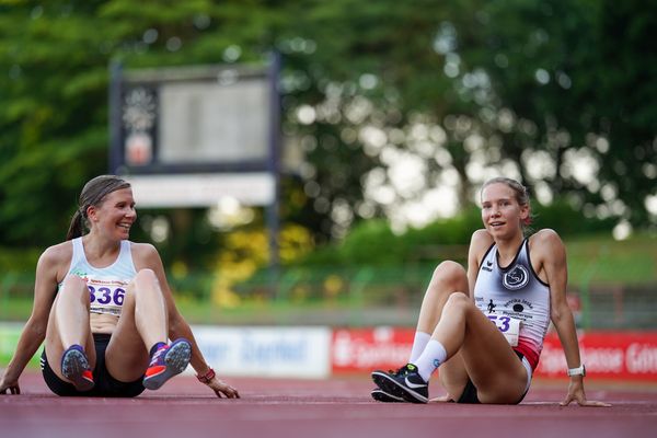 Katharina Stark (VfL Wolfsburg) und Svea Timm (Lueneburger SV)  am 19.06.2021 waehrend den NLV + BLV Landesmeisterschaften im Jahnstadion in Göttingen