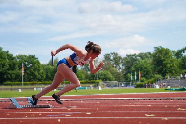 Felina Kerl (LG Weserbergland) am 20.06.2021 waehrend den NLV + BLV Landesmeisterschaften im Jahnstadion in Göttingen