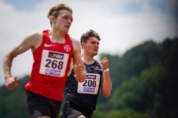 Marcel Meyer (Hannover 96) im 400m Huerden Vorlauf am 26.06.2021 waehrend den deutschen U23 Leichtathletik-Meisterschaften 2021 im Stadion Oberwerth in Koblenz