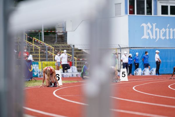 Svenja Pape (VfL Eintracht Hannover) im 400m Vorlauf auf Bahn 6 am 26.06.2021 waehrend den deutschen U23 Leichtathletik-Meisterschaften 2021 im Stadion Oberwerth in Koblenz