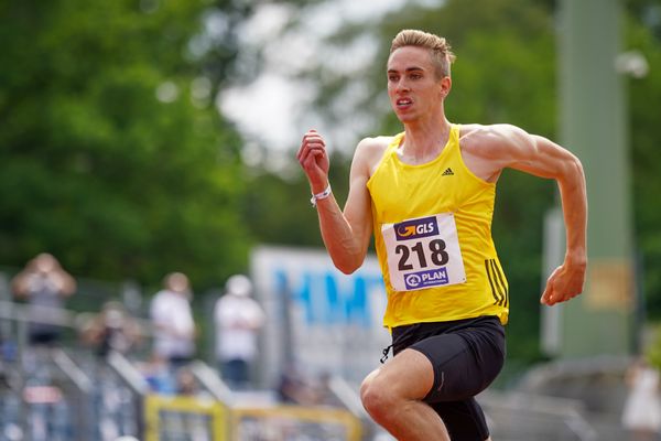 Luis Oberbeck (LG Goettingen) im 400m Vorlauf am 26.06.2021 waehrend den deutschen U23 Leichtathletik-Meisterschaften 2021 im Stadion Oberwerth in Koblenz