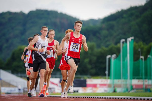 Elias Schreml (LG Olympia Dortmund), Benjamin Dern (LAZ Birkenfeld) am 26.06.2021 waehrend den deutschen U23 Leichtathletik-Meisterschaften 2021 im Stadion Oberwerth in Koblenz