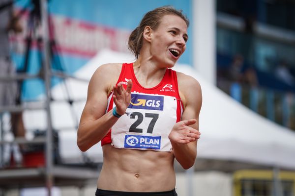 Melanie Boehm (LG Neckar-Enz) im 400m Huerden Finale am 27.06.2021 waehrend den deutschen U23 Leichtathletik-Meisterschaften 2021 im Stadion Oberwerth in Koblenz