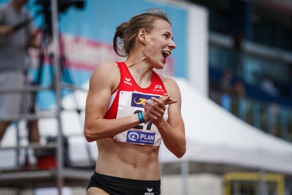 Melanie Boehm (LG Neckar-Enz) im 400m Huerden Finale am 27.06.2021 waehrend den deutschen U23 Leichtathletik-Meisterschaften 2021 im Stadion Oberwerth in Koblenz