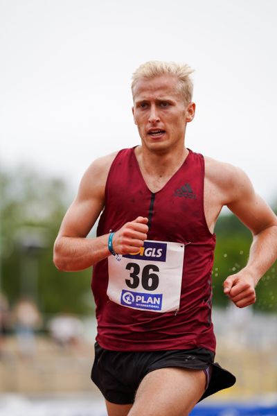 Florian Bremm (TV Leutershausen) ueber 3000m Hindernis am 27.06.2021 waehrend den deutschen U23 Leichtathletik-Meisterschaften 2021 im Stadion Oberwerth in Koblenz