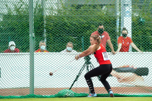 Lara Hundertmark (Einbecker SV) am 30.07.2021 waehrend den deutschen Leichtathletik-Jugendmeisterschaften 2021 in Rostock