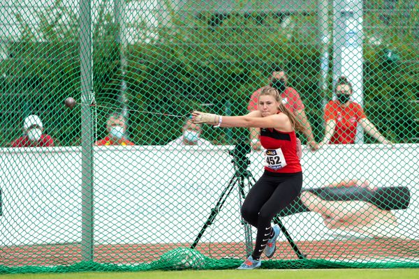 Lara Hundertmark (Einbecker SV) am 30.07.2021 waehrend den deutschen Leichtathletik-Jugendmeisterschaften 2021 in Rostock