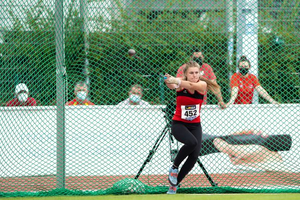 Lara Hundertmark (Einbecker SV) am 30.07.2021 waehrend den deutschen Leichtathletik-Jugendmeisterschaften 2021 in Rostock