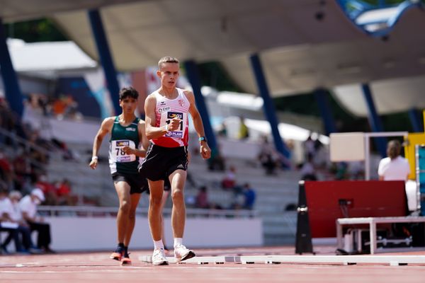 Frederick Weigel (SC Potsdam) am 30.07.2021 waehrend den deutschen Leichtathletik-Jugendmeisterschaften 2021 in Rostock