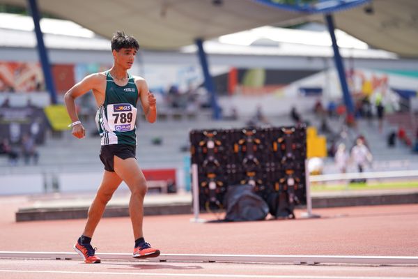 Geher Wafa Jassam Abu EL (SV Halle) am 30.07.2021 waehrend den deutschen Leichtathletik-Jugendmeisterschaften 2021 in Rostock