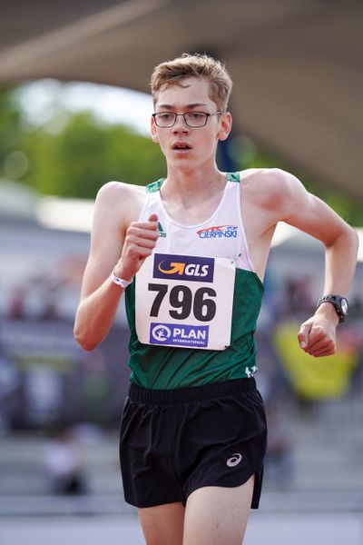 Geher Arvid Kockel (SV Halle) am 30.07.2021 waehrend den deutschen Leichtathletik-Jugendmeisterschaften 2021 in Rostock