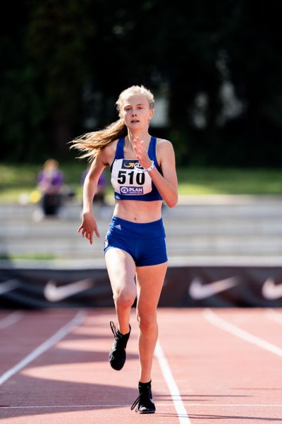 Laura Mahncke (TSV Germania Helmstedt) am 30.07.2021 waehrend den deutschen Leichtathletik-Jugendmeisterschaften 2021 in Rostock