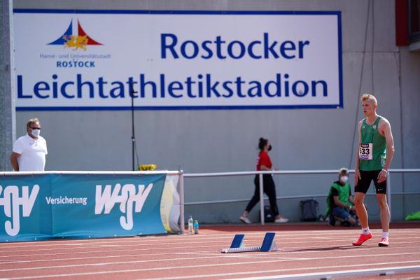 Louis Quarata (VfL Wolfsburg) am 30.07.2021 waehrend den deutschen Leichtathletik-Jugendmeisterschaften 2021 in Rostock