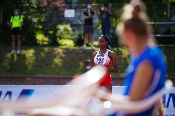 Blessing Enatoh (TSV Spandau 1860) im Hochsprung am 30.07.2021 waehrend den deutschen Leichtathletik-Jugendmeisterschaften 2021 in Rostock