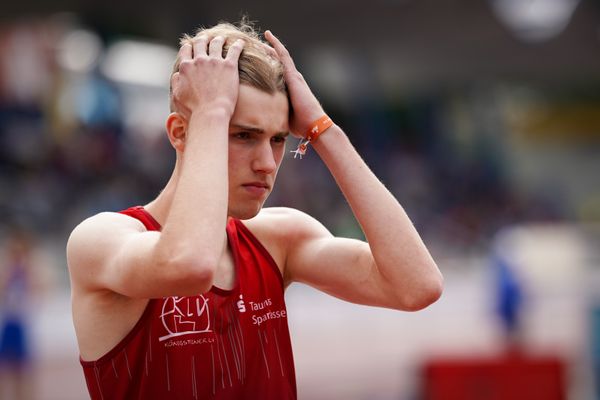 Lasse Schmitt (Koenigsteiner LV) am 31.07.2021 waehrend den deutschen Leichtathletik-Jugendmeisterschaften 2021 in Rostock (Tag 2)