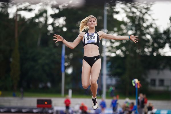 Sandrina Sprengel (LG Steinlach-Zollern) am 31.07.2021 waehrend den deutschen Leichtathletik-Jugendmeisterschaften 2021 in Rostock (Tag 2)