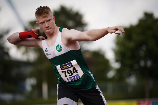 Theodor Otto Eltz (SV Halle) am 31.07.2021 waehrend den deutschen Leichtathletik-Jugendmeisterschaften 2021 in Rostock (Tag 2)