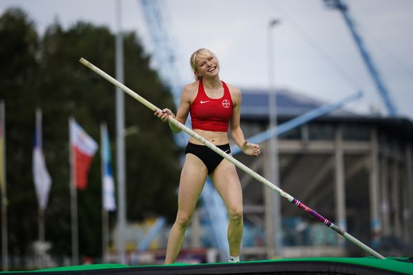 Laura Giese (TSV Bayer 04 Leverkusen) am 31.07.2021 waehrend den deutschen Leichtathletik-Jugendmeisterschaften 2021 in Rostock (Tag 2)