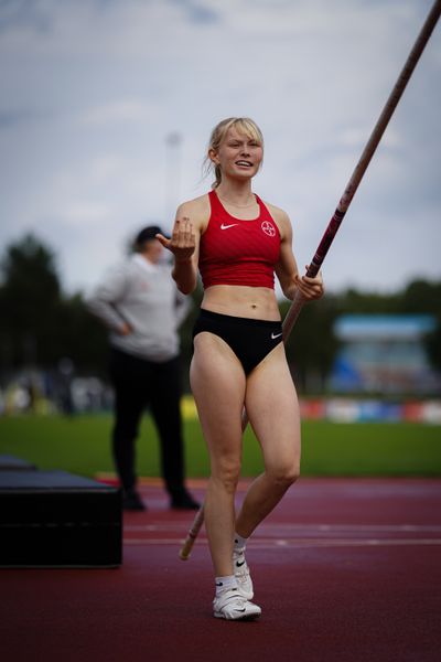 Laura Giese (TSV Bayer 04 Leverkusen) am 31.07.2021 waehrend den deutschen Leichtathletik-Jugendmeisterschaften 2021 in Rostock (Tag 2)
