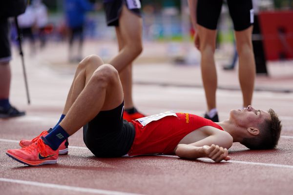 Deutscher Jugendmeister ueber 1500m Tim Kalies (Braunschweiger Laufclub) am 31.07.2021 waehrend den deutschen Leichtathletik-Jugendmeisterschaften 2021 in Rostock (Tag 2)