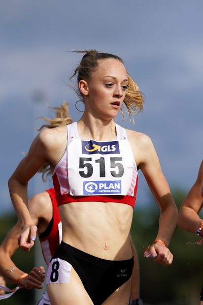 Nele Heymann (TuS Haren) am 31.07.2021 waehrend den deutschen Leichtathletik-Jugendmeisterschaften 2021 in Rostock (Tag 2)