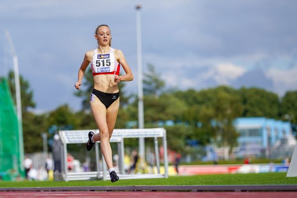 Nele Heymann (TuS Haren) am 31.07.2021 waehrend den deutschen Leichtathletik-Jugendmeisterschaften 2021 in Rostock (Tag 2)