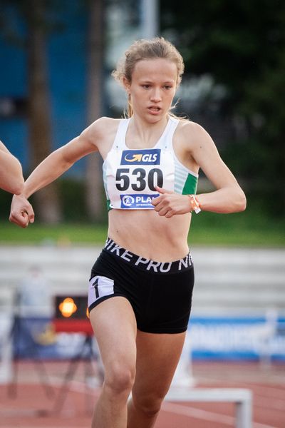 Nele Jaworski (VfL Wolfsburg) am 31.07.2021 waehrend den deutschen Leichtathletik-Jugendmeisterschaften 2021 in Rostock (Tag 2)