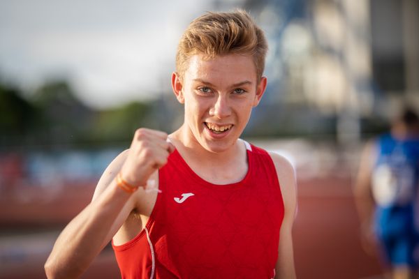 Thorben Finke (SV Sigiltra Soegel) am 31.07.2021 waehrend den deutschen Leichtathletik-Jugendmeisterschaften 2021 in Rostock (Tag 2)
