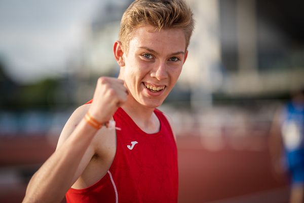 Thorben Finke (SV Sigiltra Soegel) am 31.07.2021 waehrend den deutschen Leichtathletik-Jugendmeisterschaften 2021 in Rostock (Tag 2)