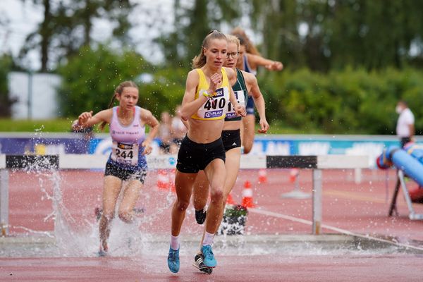 Sonja Lindemann (LG Wedel-Pinneberg) am 01.08.2021 waehrend den deutschen Leichtathletik-Jugendmeisterschaften 2021 in Rostock (Tag 3)