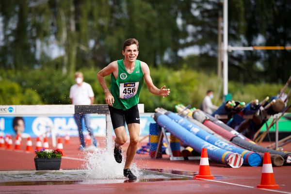 Finn-Jona Loddoch (Eintracht Hildesheim) am 01.08.2021 waehrend den deutschen Leichtathletik-Jugendmeisterschaften 2021 in Rostock (Tag 3)