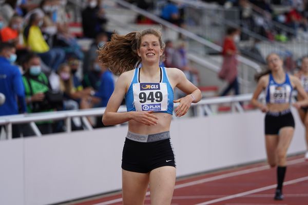 Lotta Mage (LAV Stadtwerke Tuebingen) am 01.08.2021 waehrend den deutschen Leichtathletik-Jugendmeisterschaften 2021 in Rostock (Tag 3)