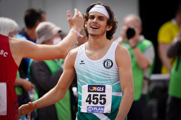 Niclas Jan Kaluza (Eintracht Hildesheim) am 01.08.2021 waehrend den deutschen Leichtathletik-Jugendmeisterschaften 2021 in Rostock (Tag 3)