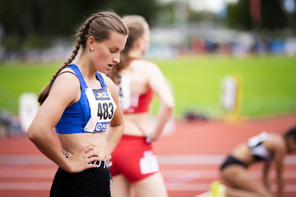 Lea Kimpel (LG Lueneburg) im 200m Vorlauf am 01.08.2021 waehrend den deutschen Leichtathletik-Jugendmeisterschaften 2021 in Rostock (Tag 3)