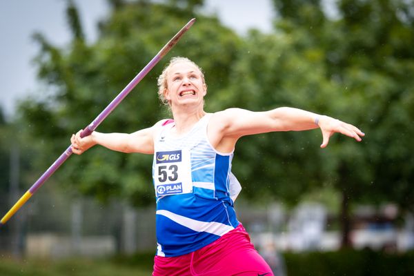 Jona Fruchtmann (SR Yburg Steinbach) am 01.08.2021 waehrend den deutschen Leichtathletik-Jugendmeisterschaften 2021 in Rostock (Tag 3)