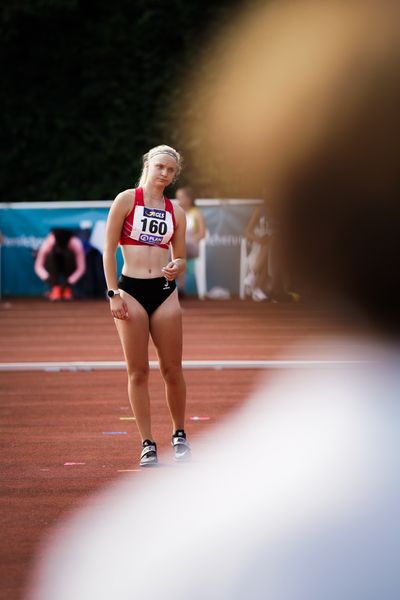Celia Spiess (SWC Regensburg) beim Hochsprung am 21.08.2021 bei den Deutschen Meisterschaften Mehrkampf im Auestadion in Wesel (Tag 2)