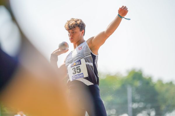 Moritz Eisold (LG Filder) beim Kugelstossen am 21.08.2021 bei den Deutschen Meisterschaften Mehrkampf im Auestadion in Wesel (Tag 2)