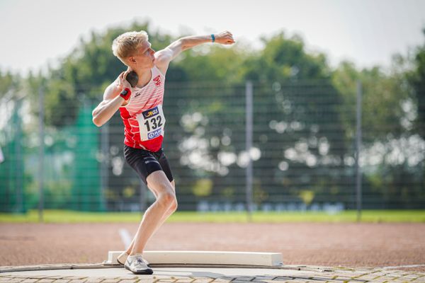Torben Prepens (TV Cloppenburg) beim Kugelstossen am 21.08.2021 bei den Deutschen Meisterschaften Mehrkampf im Auestadion in Wesel (Tag 2)